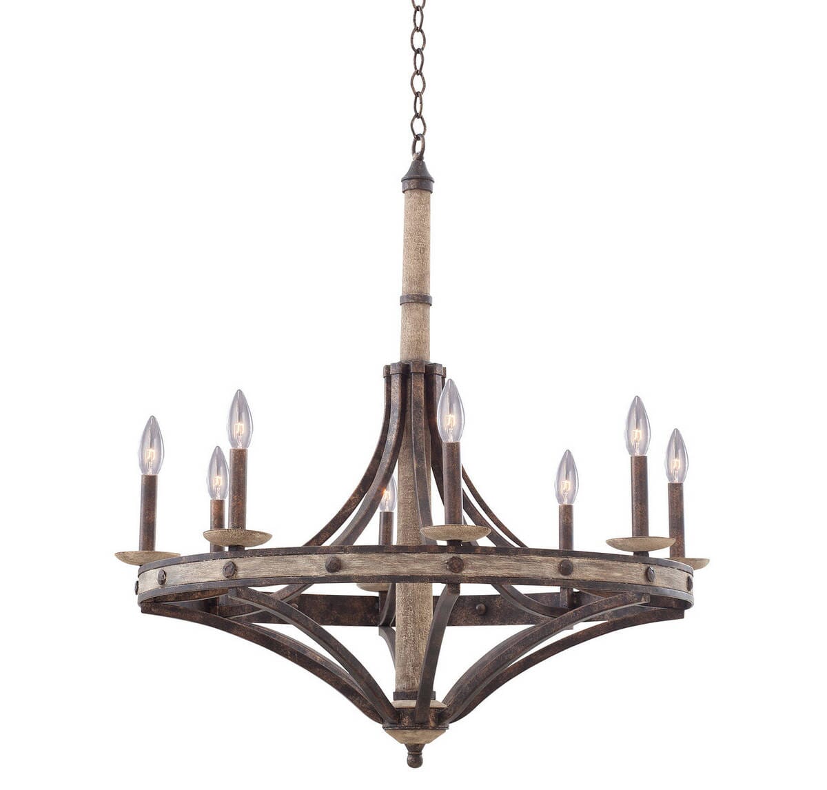 Kalco Coronado 8-Light Round Chandelier in Florence Gold