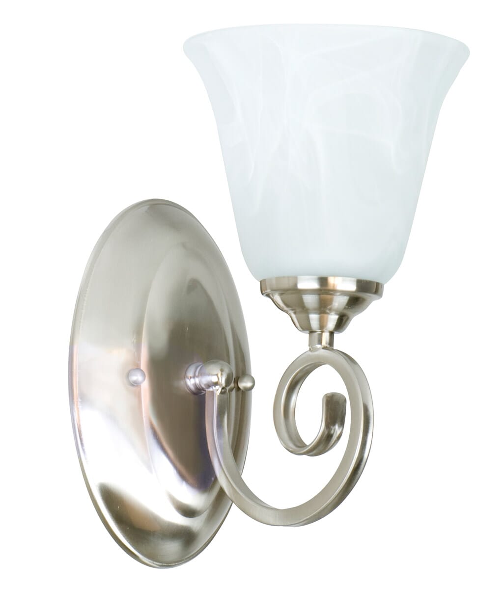 Craftmade Cecilia Wall Sconce in Brushed Nickel w/Alabaster Glass