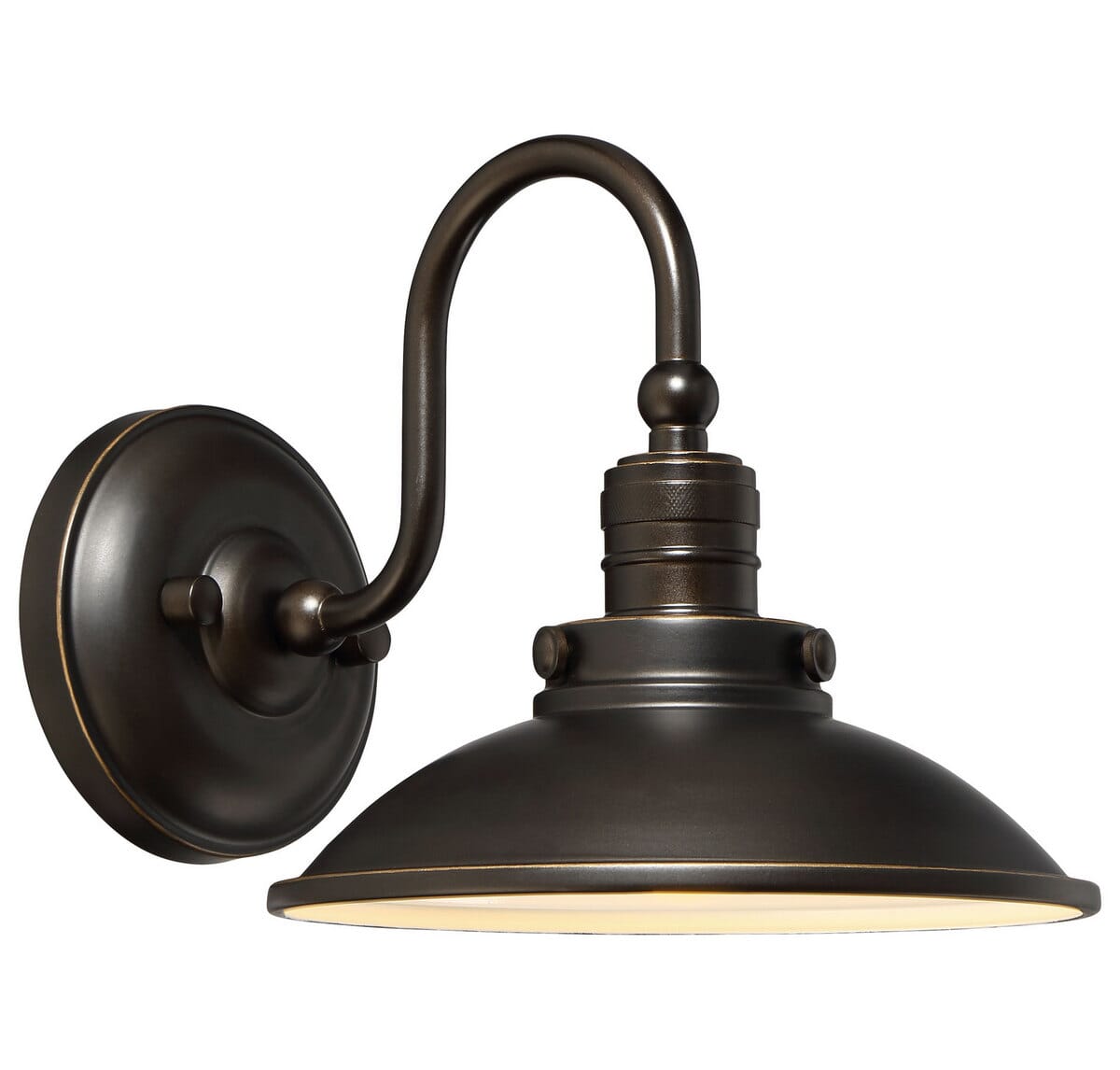 The Great Outdoors Baytree Lane 9" Outdoor Wall Light in Oil Rubbed Bronze with Gold High