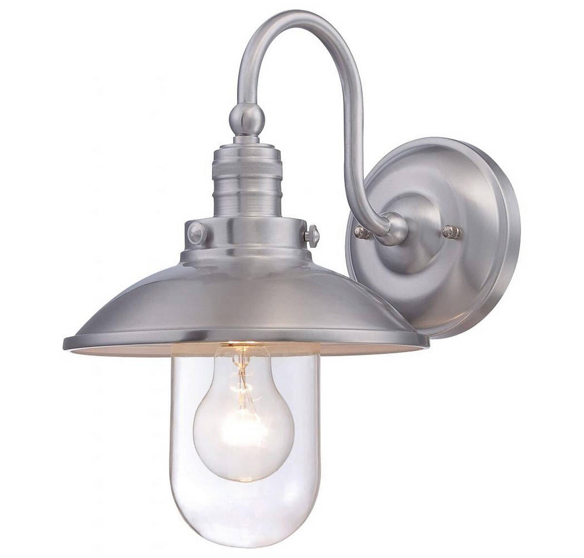 The Great Outdoors Downtown Edison 13" Outdoor Wall Light in Brushed Stainless Steel