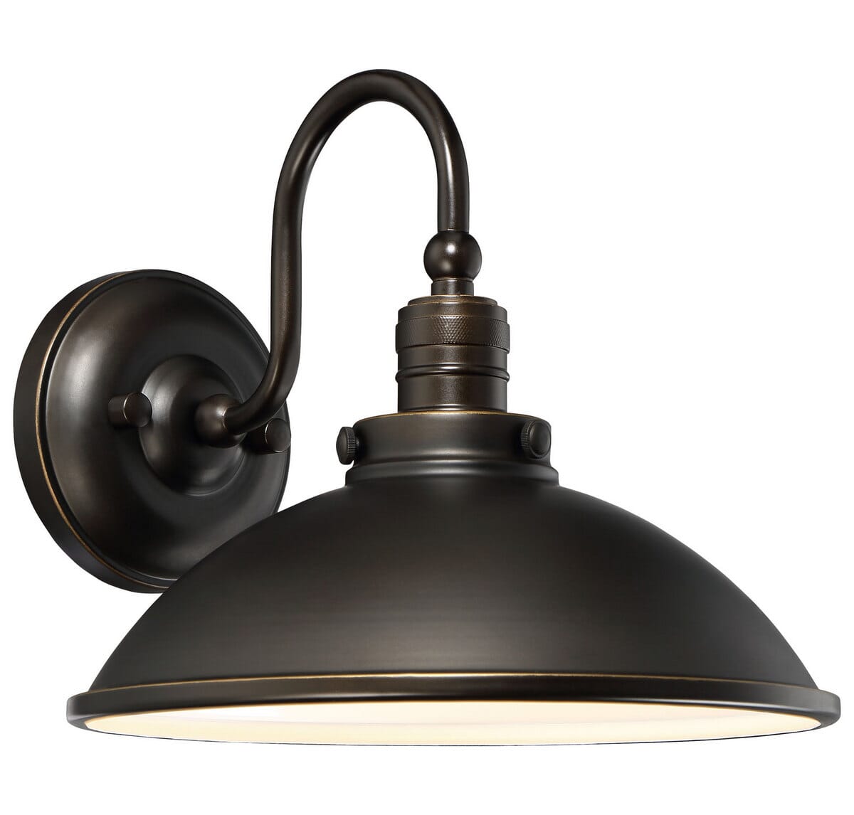 The Great Outdoors Baytree Lane 10" Outdoor Wall Light in Oil Rubbed Bronze with Gold High