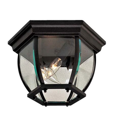 The Great Outdoors Wyndmere 3-Light 7" Outdoor Ceiling Light in Black