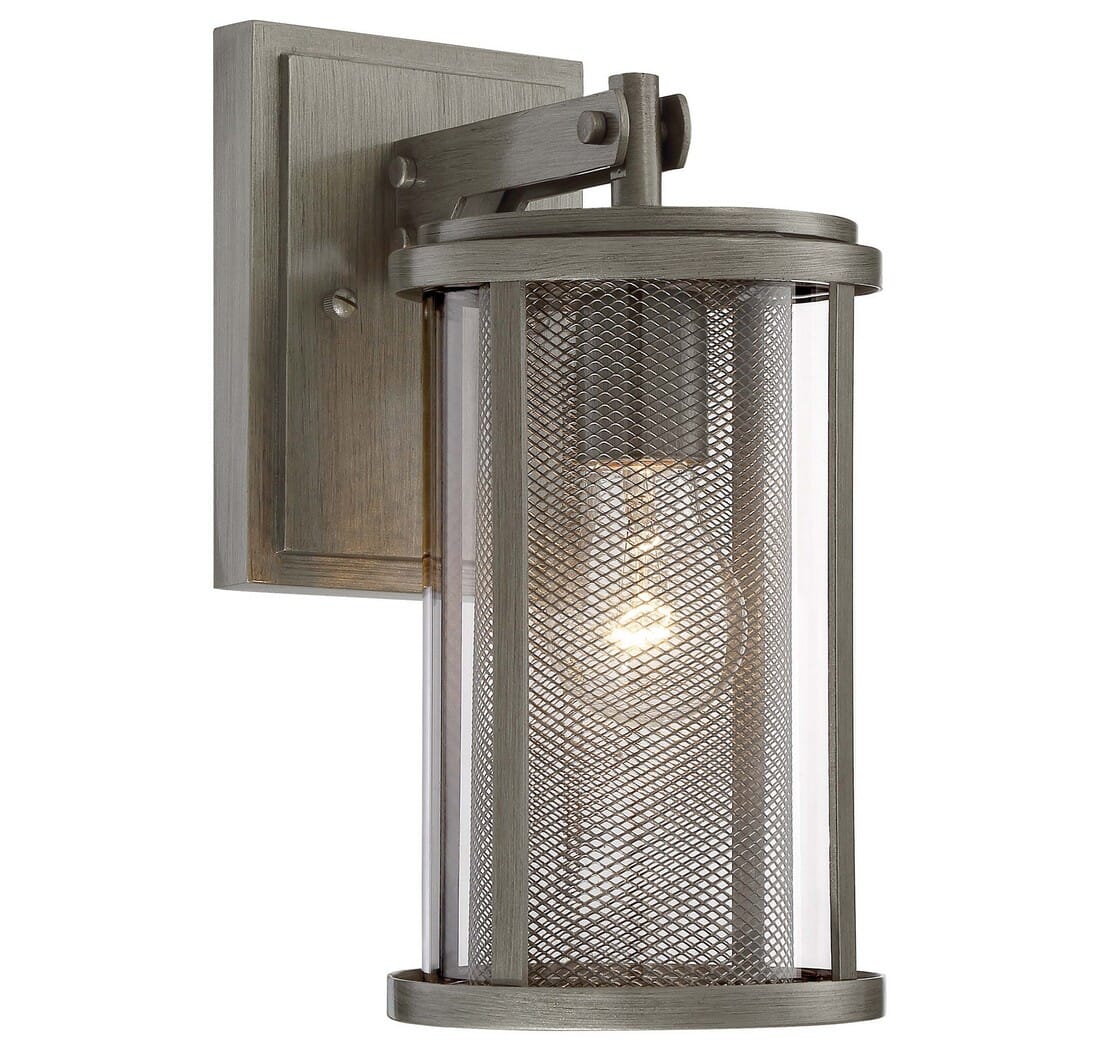 The Great Outdoors Radian 13" Outdoor Wall Light in Painted Brushed Nickel