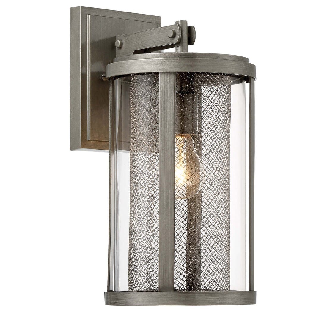 The Great Outdoors Radian 15" Outdoor Wall Light in Painted Brushed Nickel