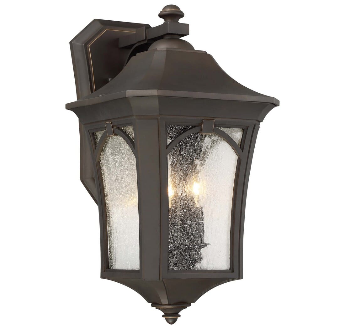 The Great Outdoors Solida 3-Light 20" Outdoor Wall Light in Oil Rubbed Bronze with Gold High