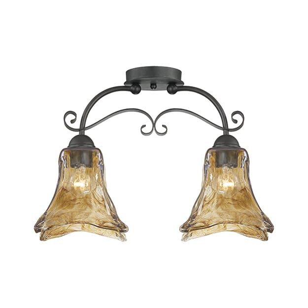 Millennium Lighting Chatsworth 2-Light Semi-Flush in Burnished Gold