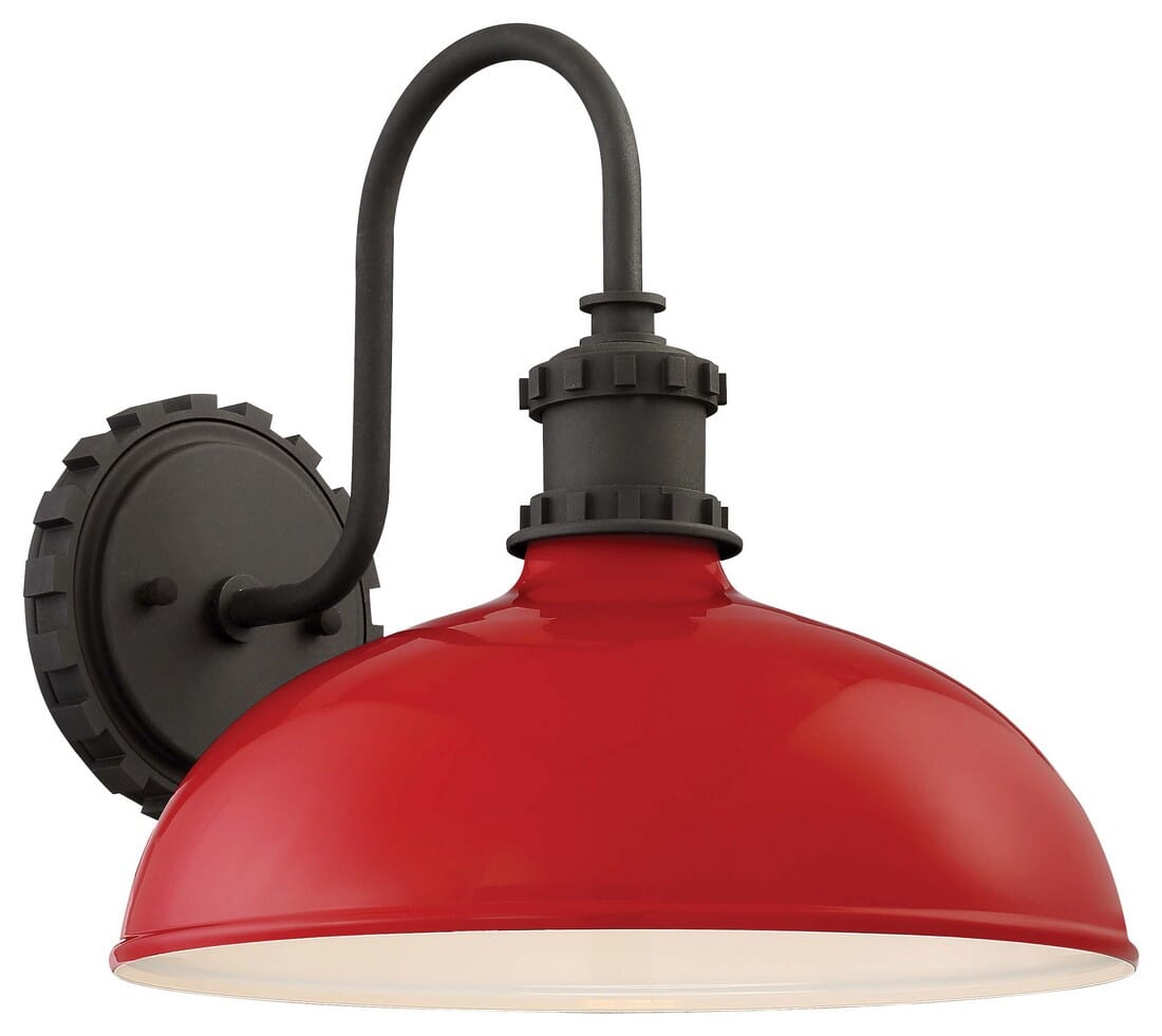 The Great Outdoors Escudilla 12" Outdoor Wall Light in Red Glass