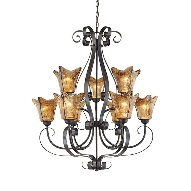 Millennium Lighting Chatsworth 9-Light Chandelier in Burnished Gold