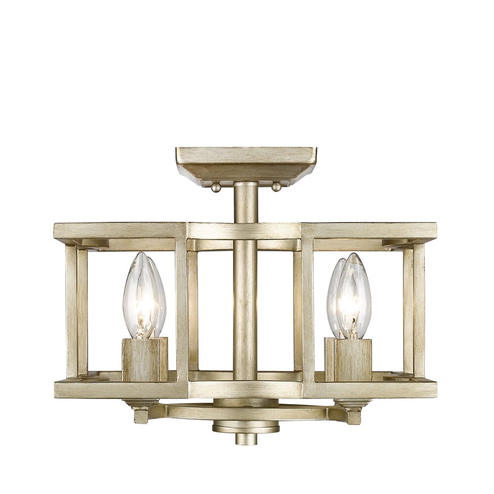 Golden Bellare 4-Light 13" Ceiling Light in White Gold