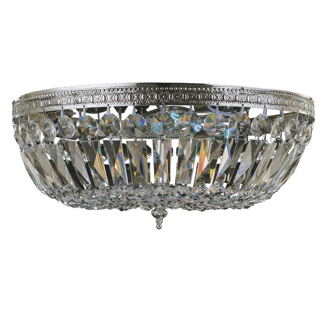 Crystorama 3-Light 16" Ceiling Light in Polished Chrome with Clear Swarovski Strass Crystals