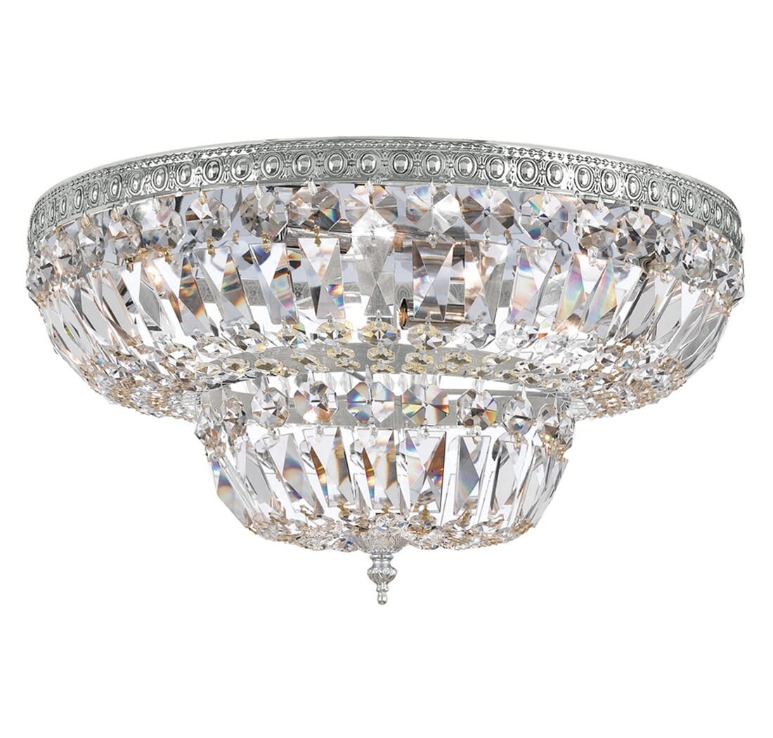 Crystorama 4-Light 18" Ceiling Light in Polished Chrome with Clear Swarovski Strass Crystals