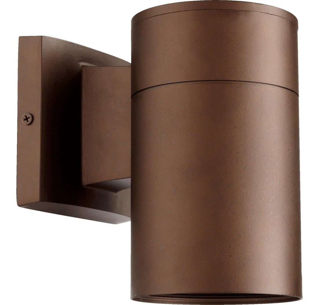 Quorum Cylinder 8" Outdoor Wall Light in Oiled Bronze