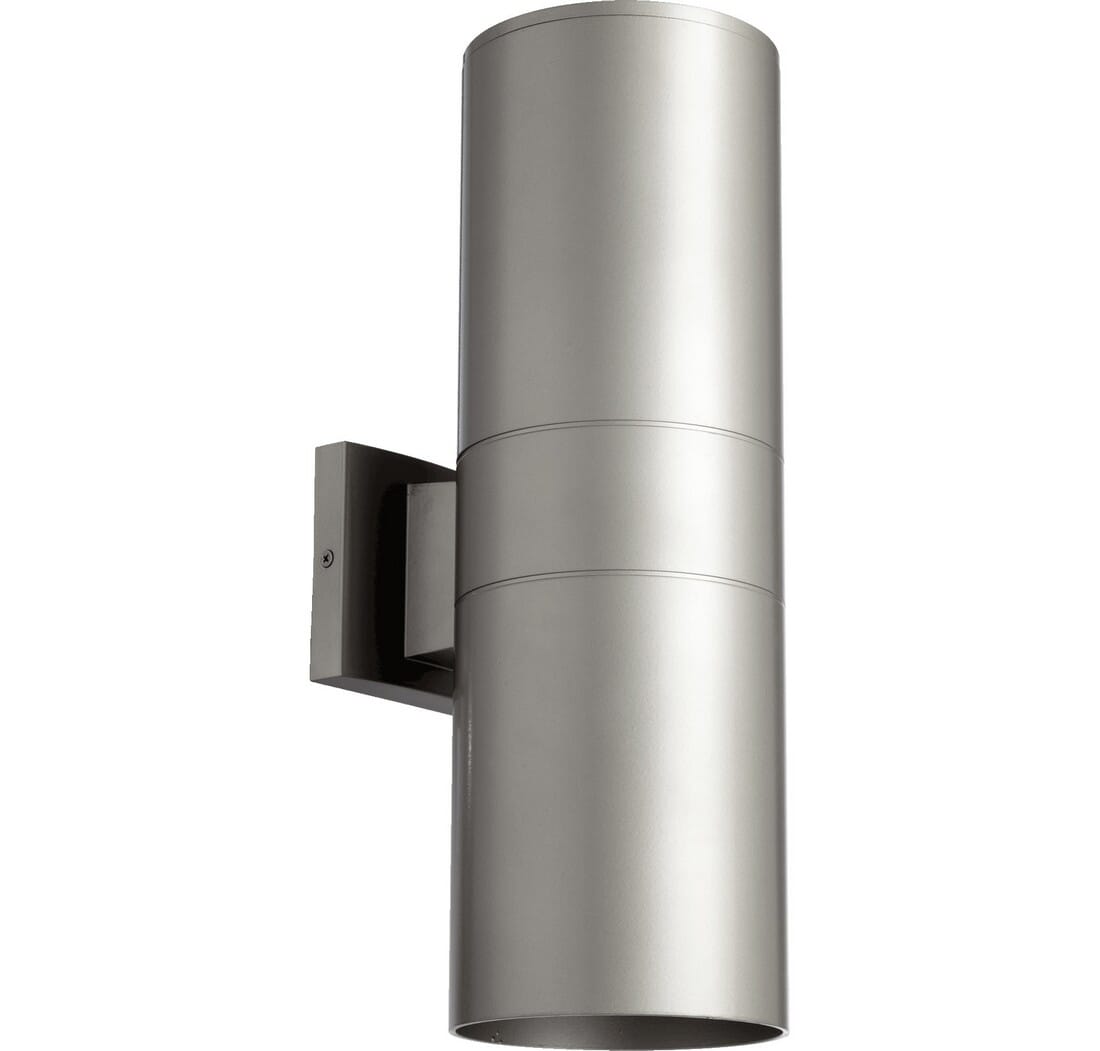 Quorum Cylinder 2-Light 17" Outdoor Wall Light in Graphite