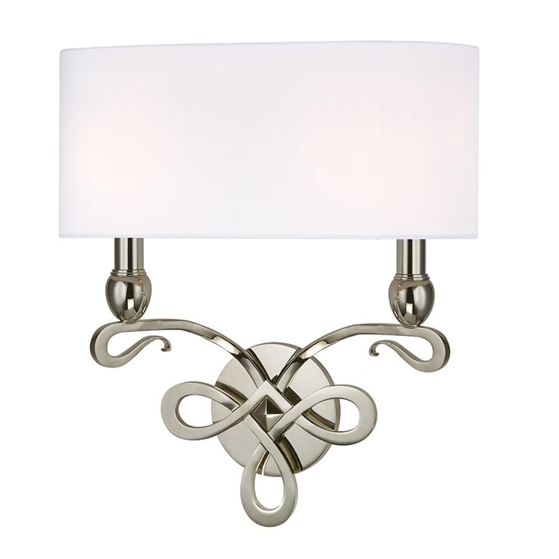 Hudson Valley Pawling 2-Light 17" Wall Sconce in Polished Nickel