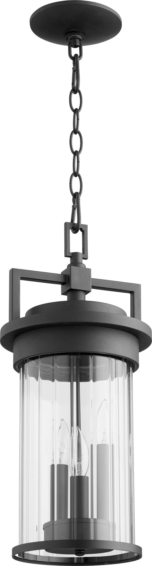 Quorum Dimas 3-Light 8" Pendant Light in Noir