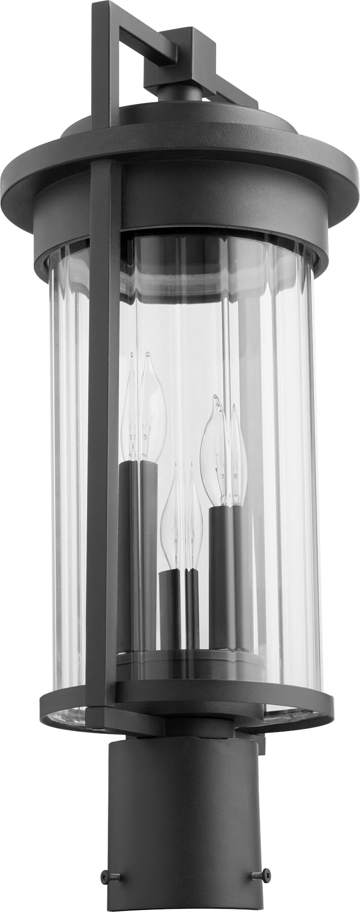 Quorum Dimas 3-Light 20" Outdoor Post Light in Noir