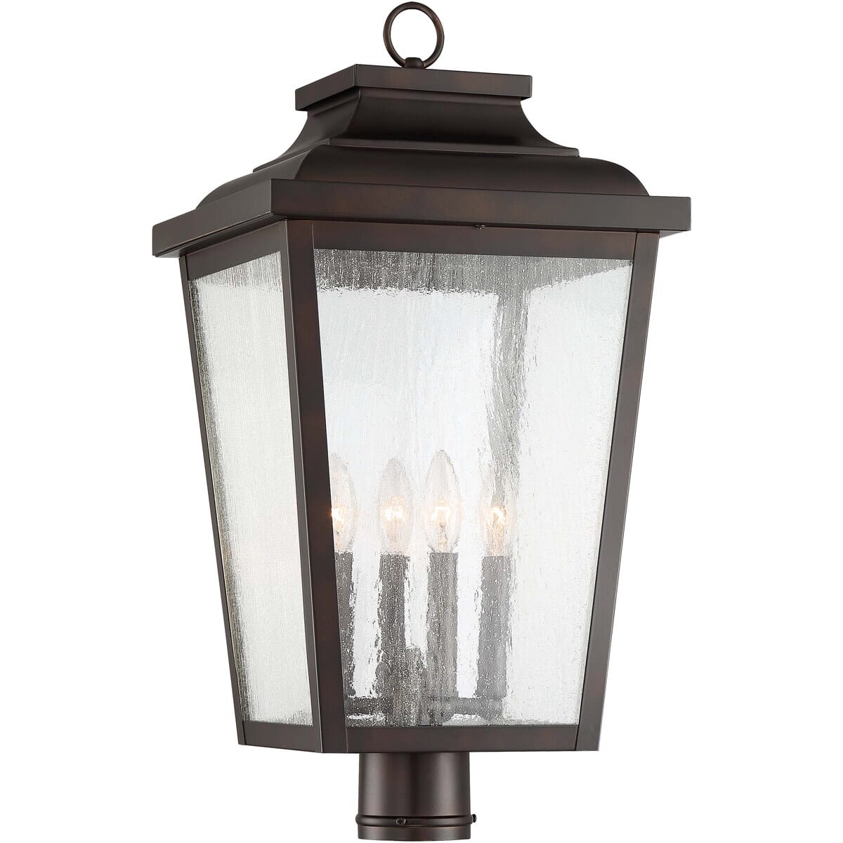 The Great Outdoors Irvington Manor 4-Light 24" Outdoor Post Light in Chelesa Bronze