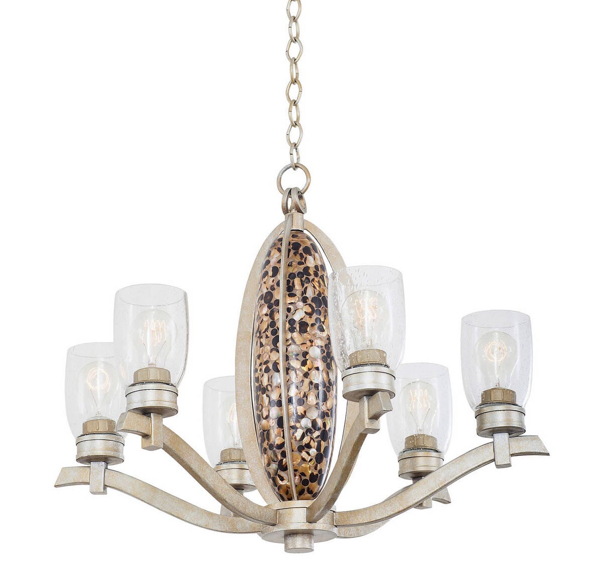 Kalco Largo 6-Light Chandelier in Tarnished Silver