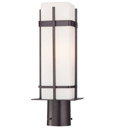 The Great Outdoors Sterling Heights 17" Outdoor Post Lantern in Dorian Bronze