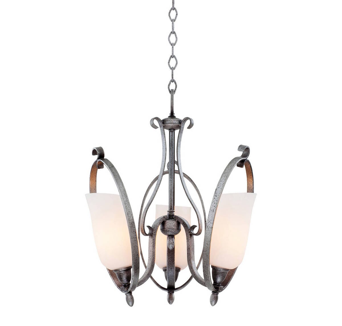 Kalco Mateo 3-Light Mini Chandelier in Flecked Iron