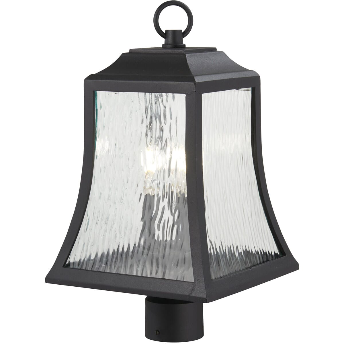 The Great Outdoors Cassidy Park 3-Light 19" Outdoor Post Light in Black