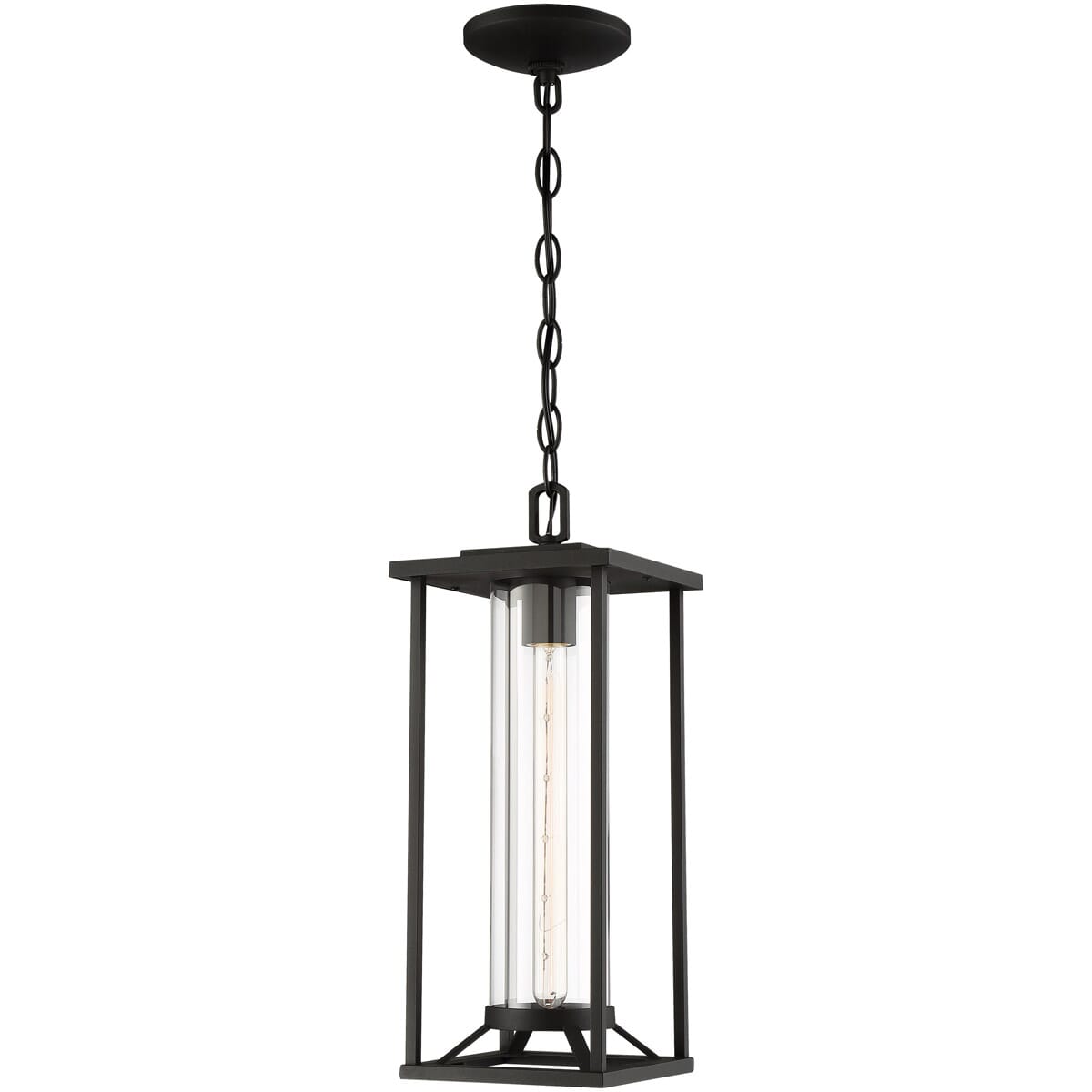 The Great Outdoors Trescott 17" Outdoor Hanging Light in Black