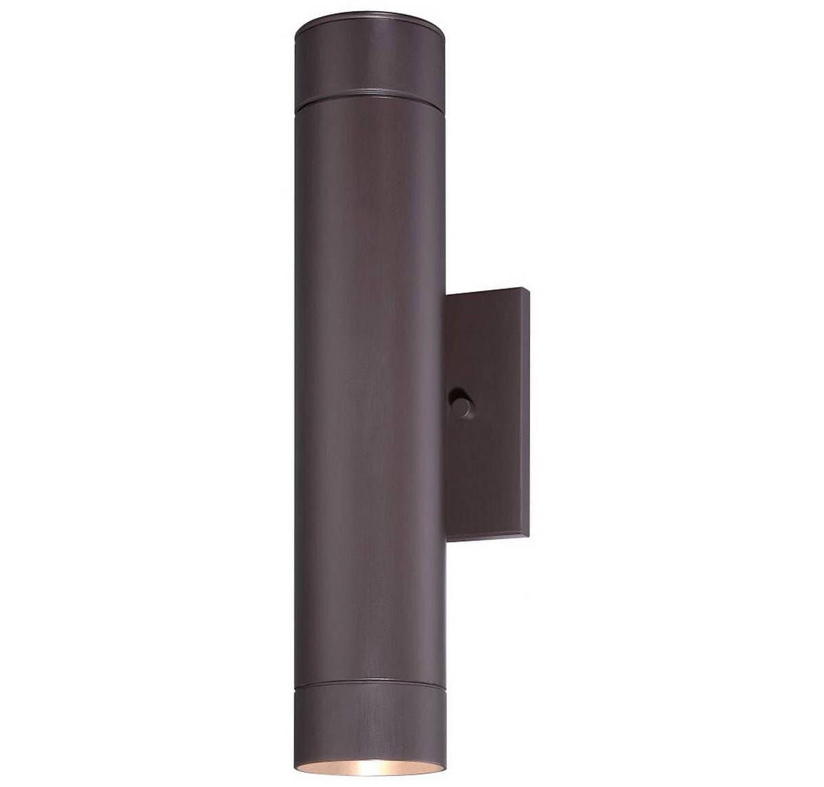 The Great Outdoors Skyline 2-Light 15" Outdoor Wall Light in Dorian Bronze