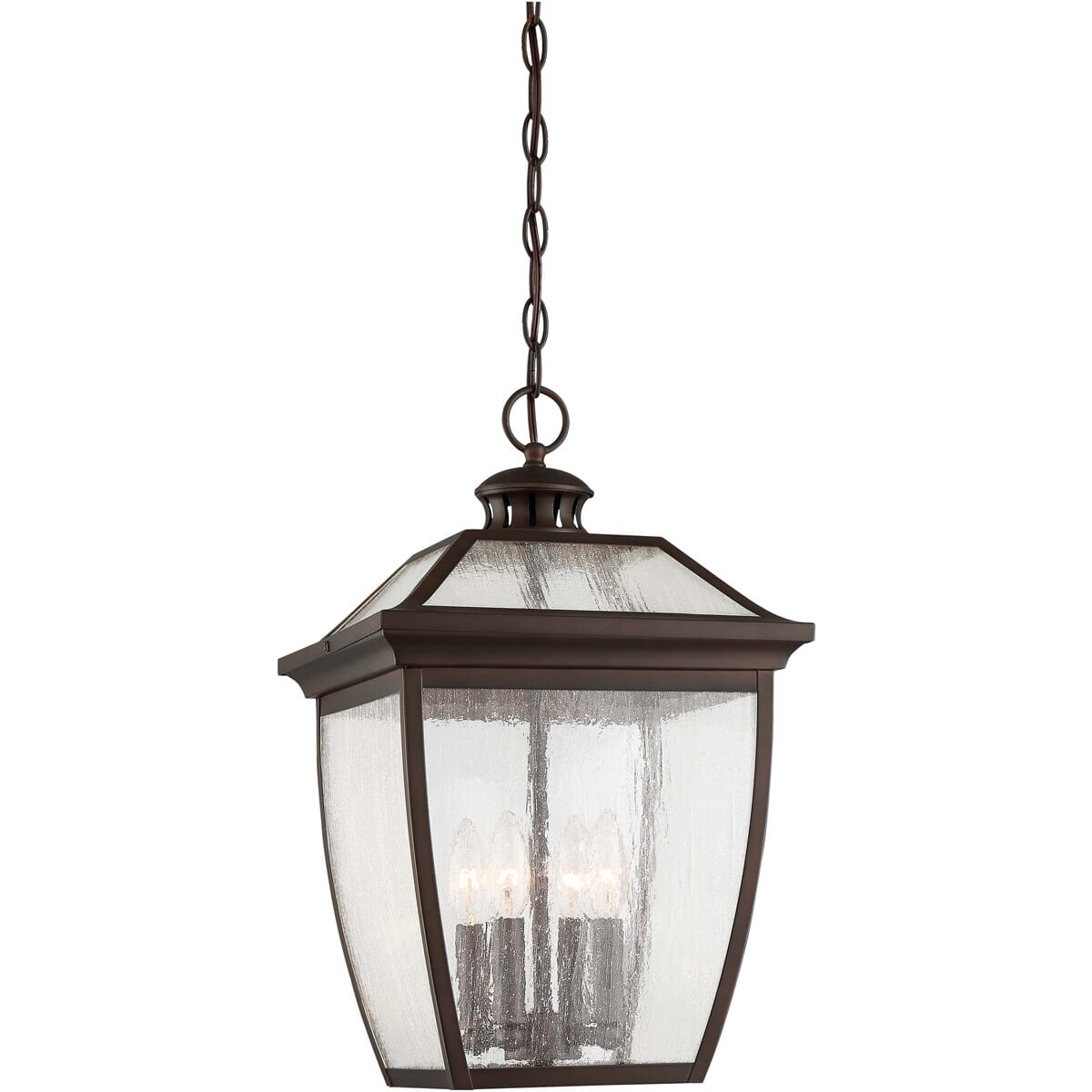 The Great Outdoors Sunnybrook 4-Light 19" Outdoor Hanging Light in Alder Bronze