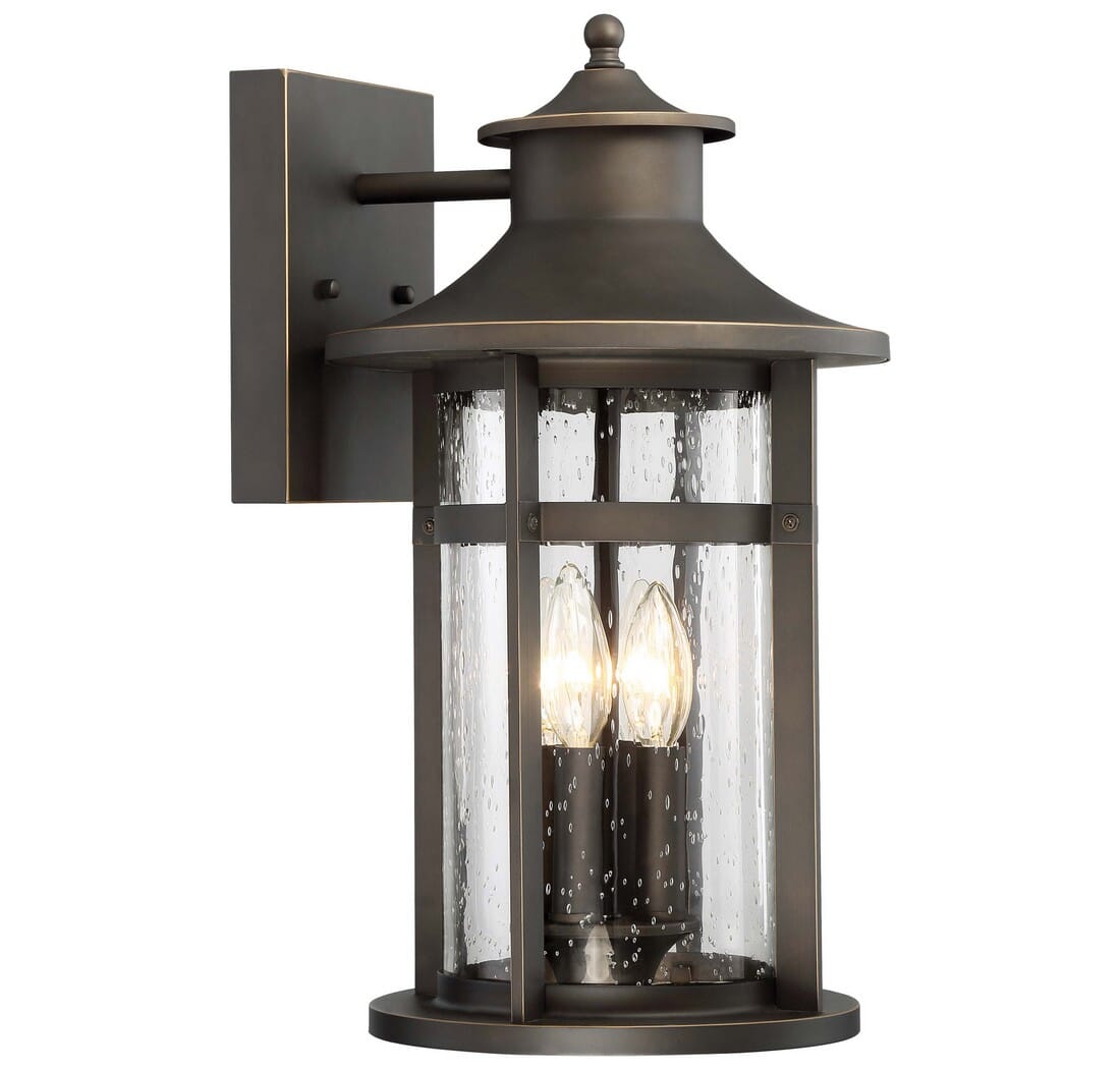 The Great Outdoors Highland Ridge 4-Light 18" Outdoor Wall Light in Oil Rubbed Bronze with Gold High