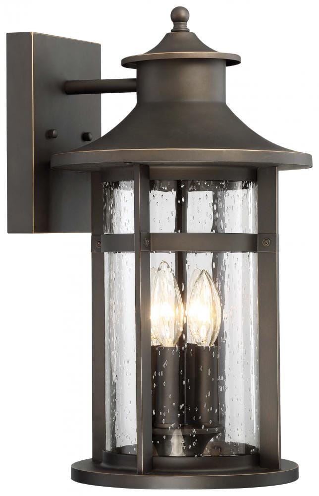 The Great Outdoors Highland Ridge 4-Light 21" Outdoor Wall Light in Oil Rubbed Bronze with Gold High