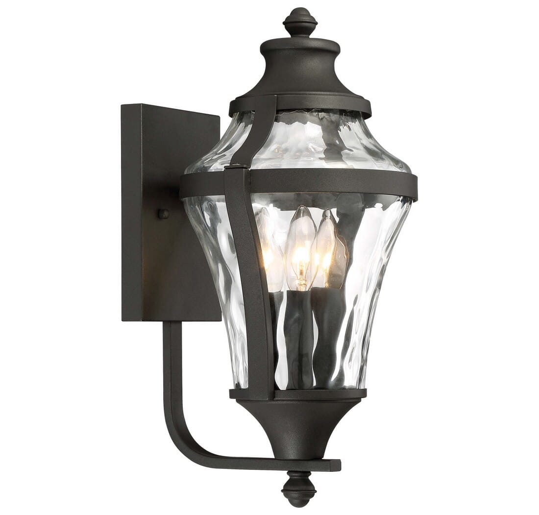 The Great Outdoors Libre 3-Light 17" Outdoor Wall Light in Black