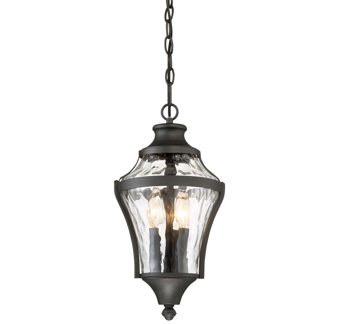 The Great Outdoors Libre 4-Light 21" Outdoor Hanging Light in Black