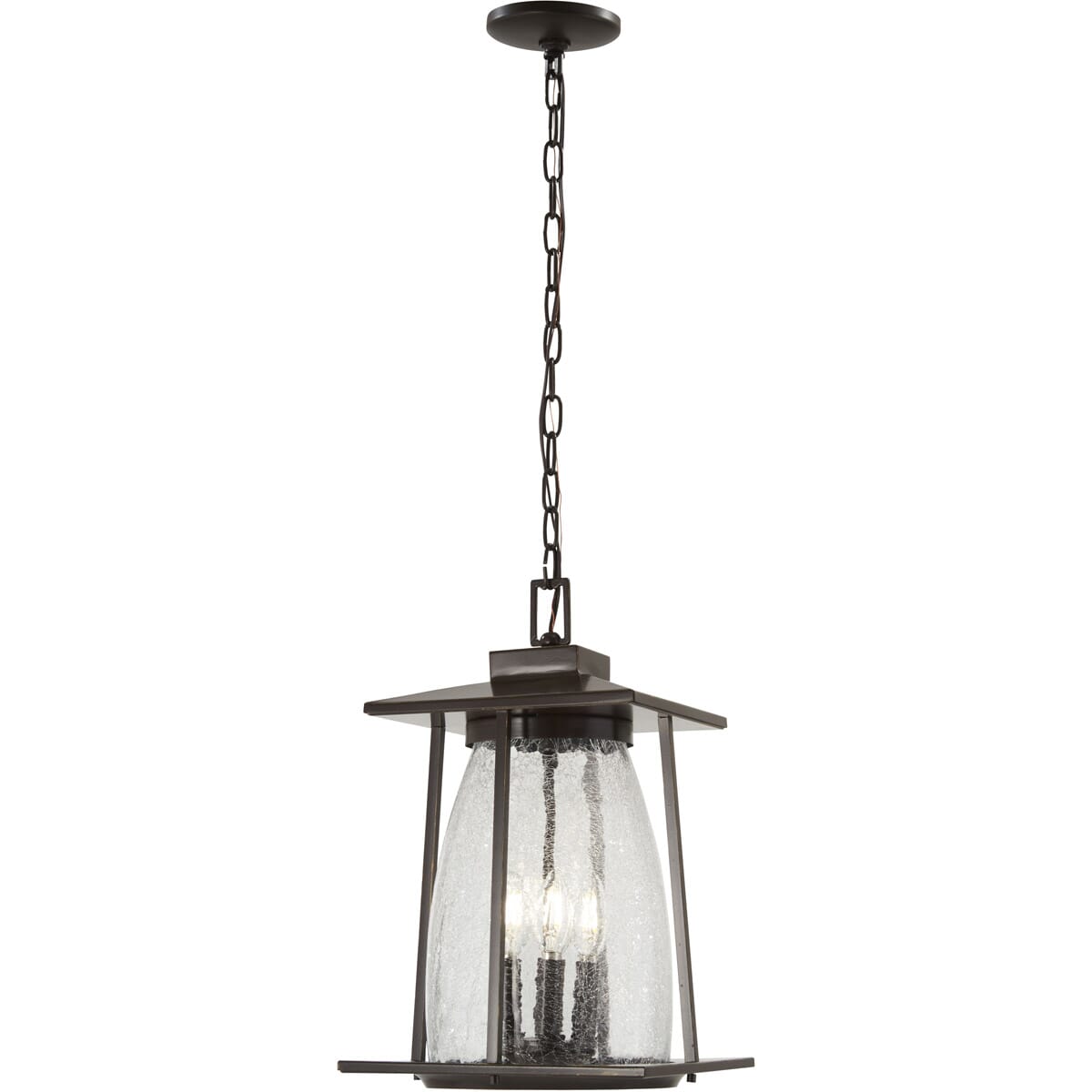 The Great Outdoors Marlboro 4-Light 18" Outdoor Hanging Light in Oil Rubbed Bronze with Gold High