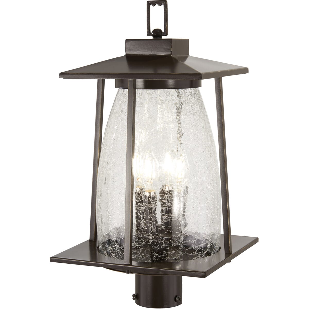 The Great Outdoors Marlboro 4-Light 21" Outdoor Post Light in Oil Rubbed Bronze with Gold High