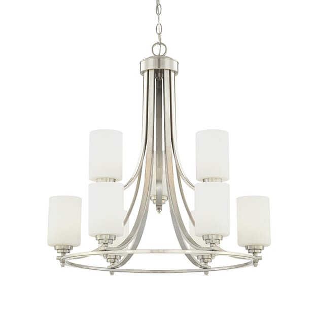 Millennium Lighting Bristo 9-Light Chandelier in Satin Nickel