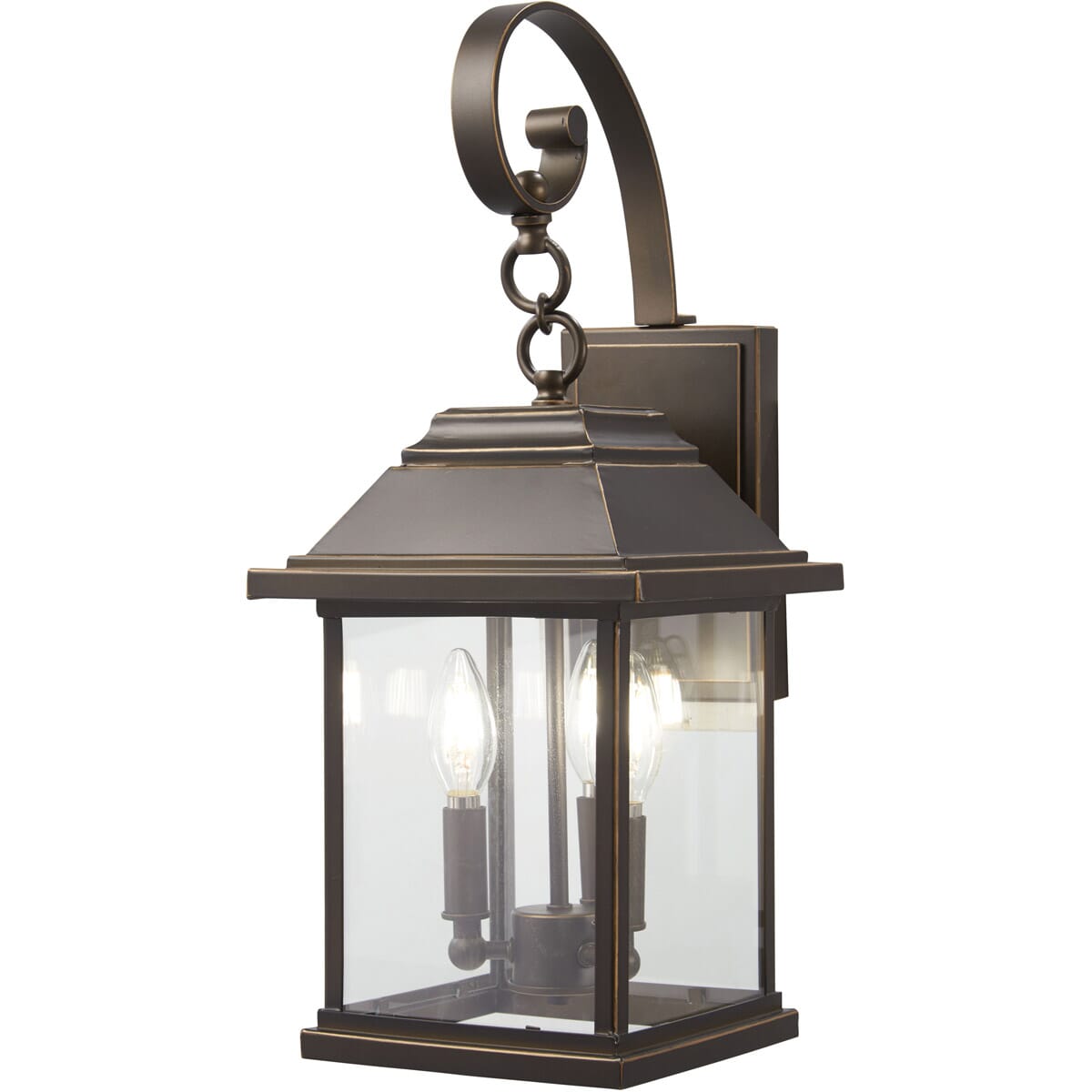 The Great Outdoors Mariner'S Pointe 3-Light 22" Outdoor Wall Light in Oil Rubbed Bronze with Gold High