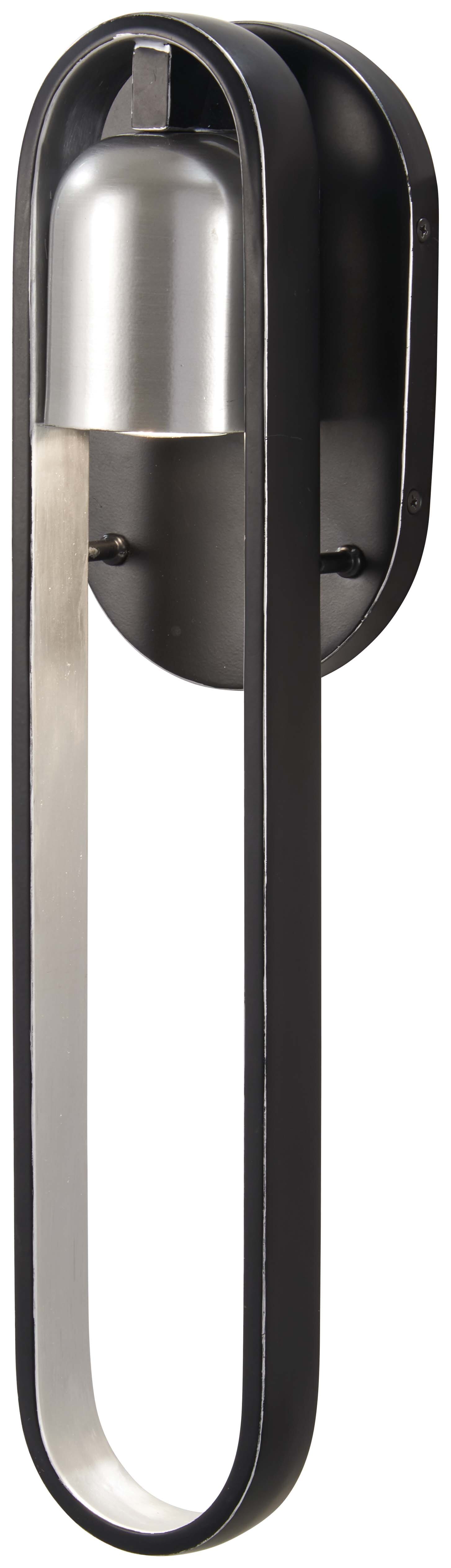 The Great Outdoors Rocketa 18" Outdoor Wall Light in Artisan Black with Silver Accents