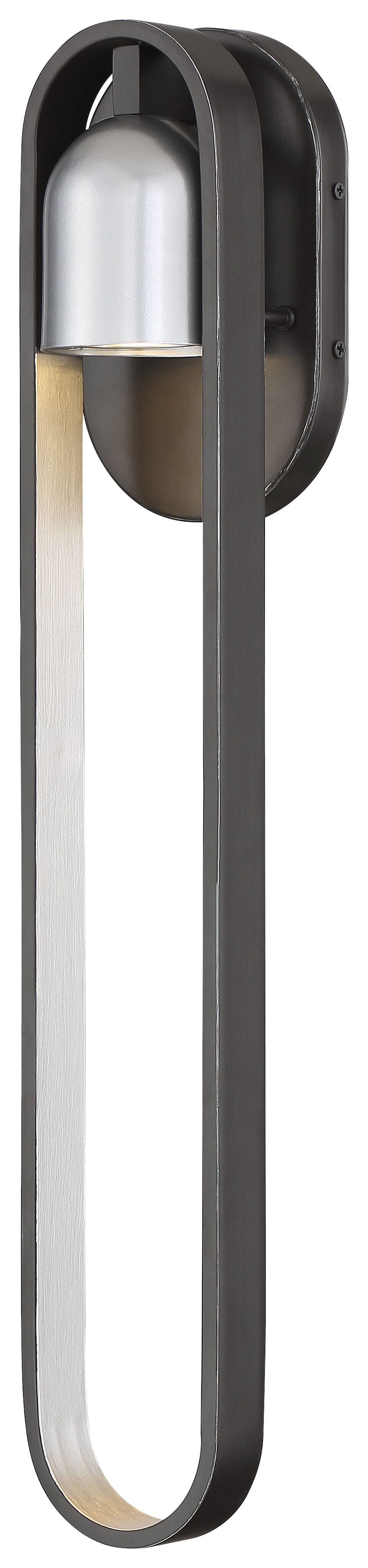 The Great Outdoors Rocketa 23" Outdoor Wall Light in Artisan Black with Silver Accents