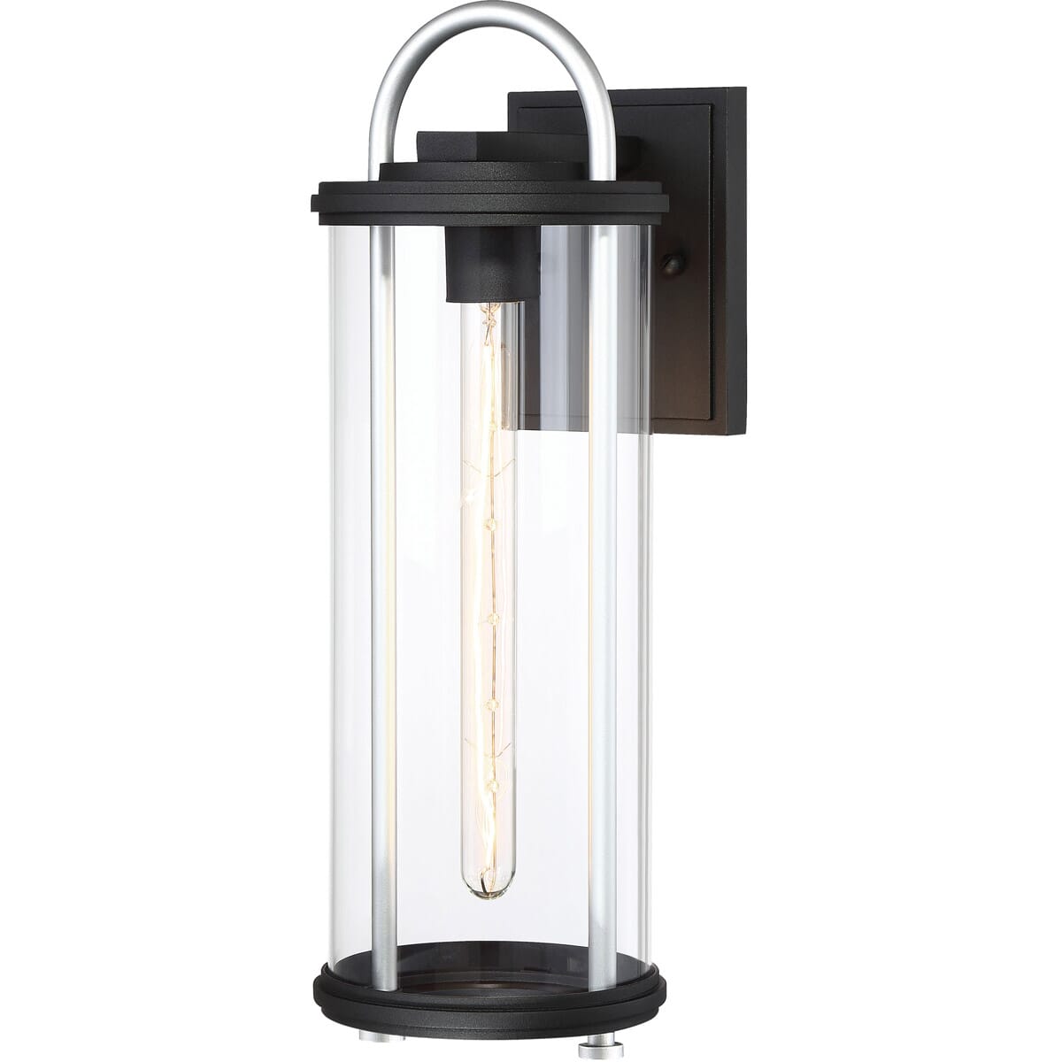 The Great Outdoors Keyser 18" Outdoor Wall Light in Black with Silver Accent