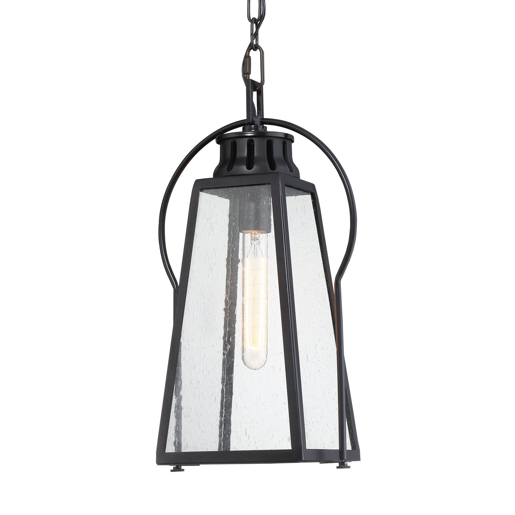 The Great Outdoors Halder Bridge Transitional Outdoor Hanging Light in Matte Black