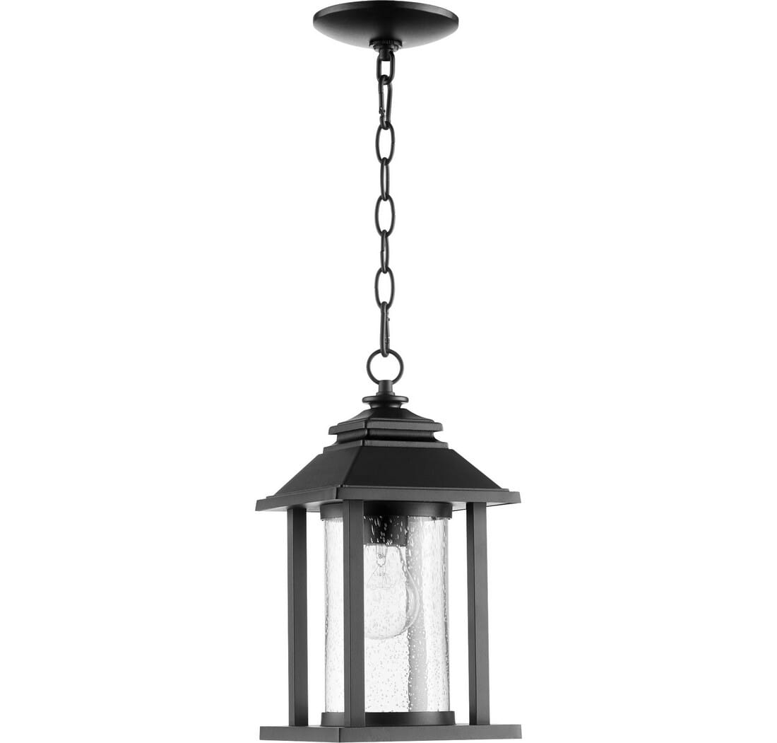 Quorum Crusoe 14" Outdoor Hanging Light in Noir