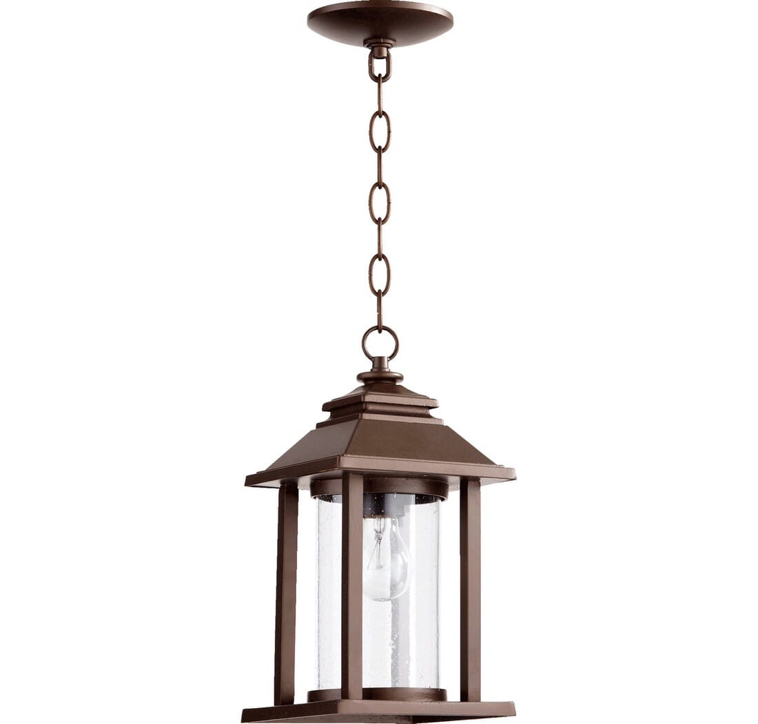 Quorum Crusoe 7" Pendant Light in Oiled Bronze