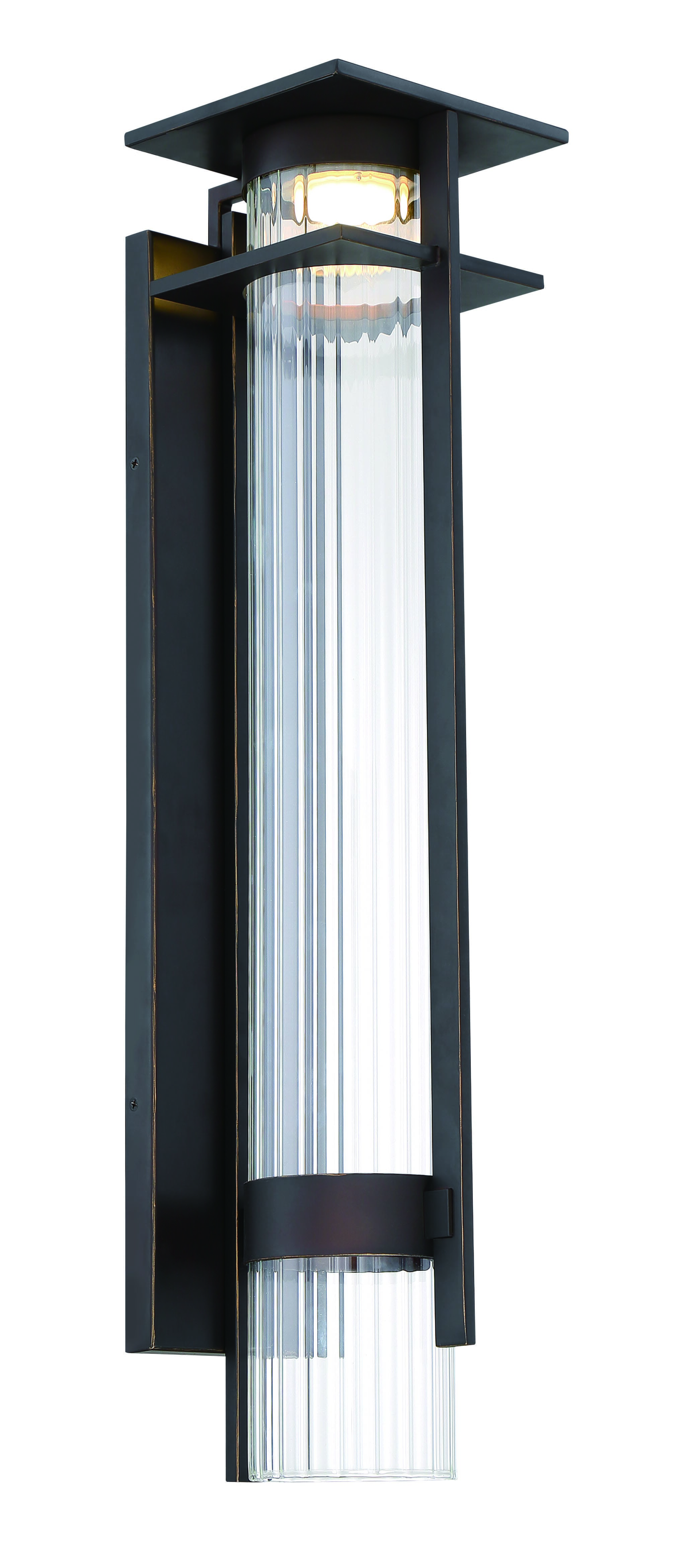 The Great Outdoors Kittner 26" Outdoor Wall Light in Oil Rubbed Bronze with Gold Highlight