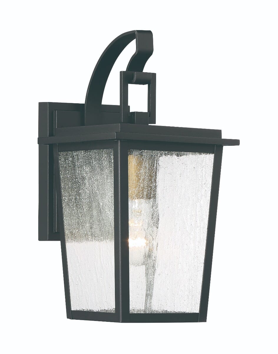 The Great Outdoors Cantebury 14" Outdoor Wall Light in Black with Gold