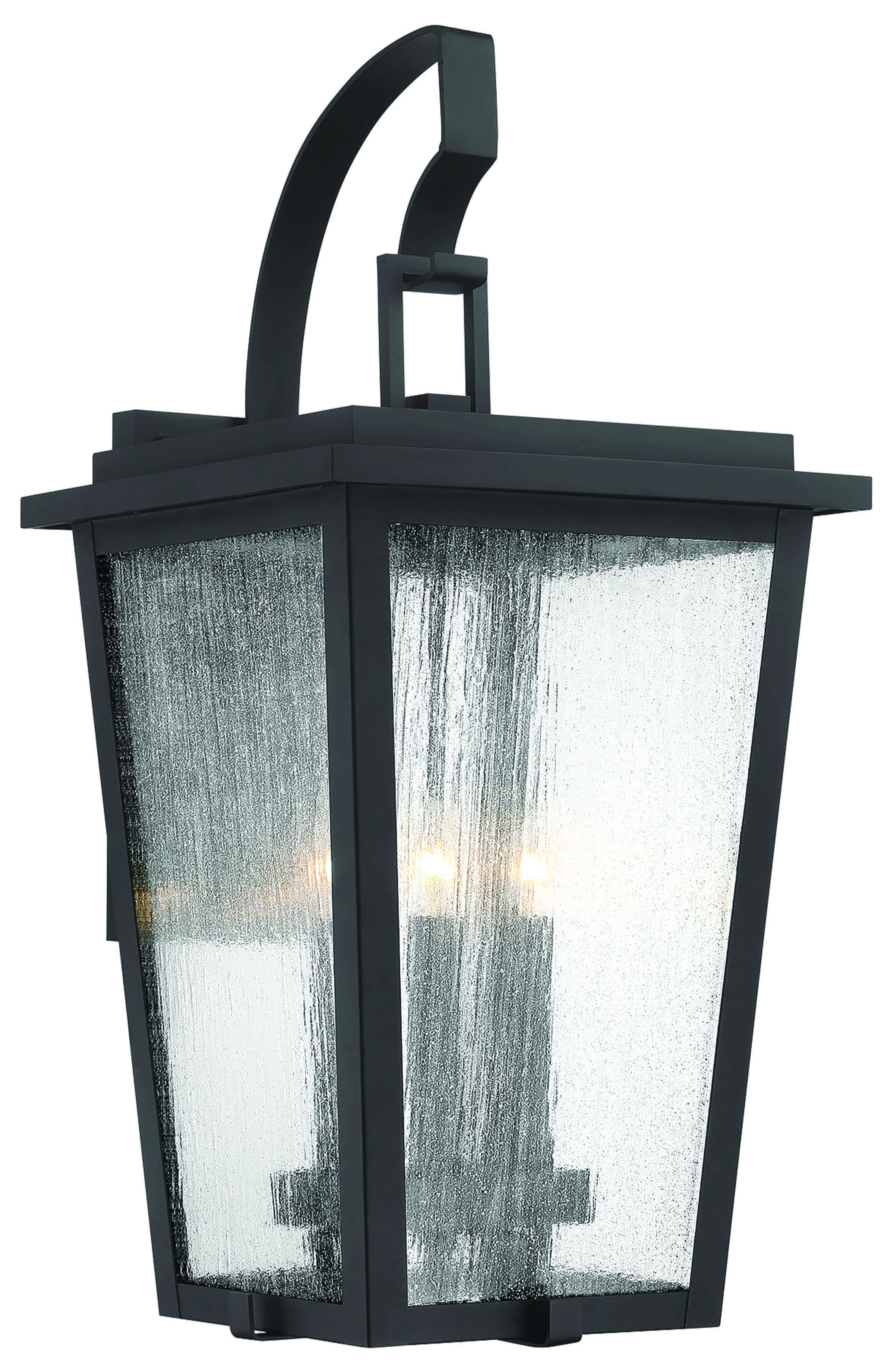 The Great Outdoors 4-Light Outdoor Wall Light in Black With Gold