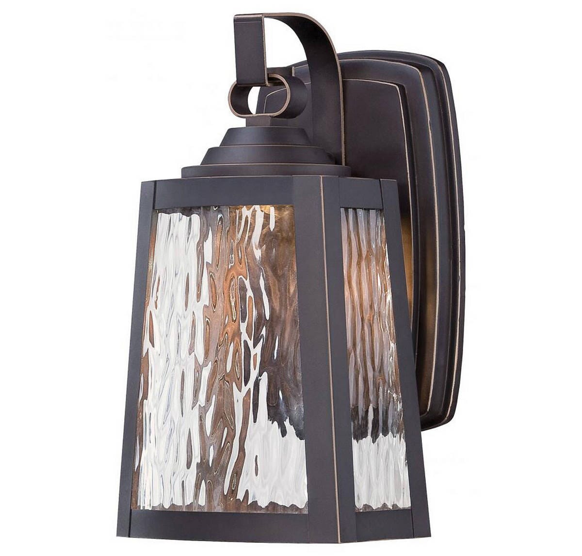 The Great Outdoors Talera 11" Outdoor Wall Light in Oil Rubbed Bronze with Gold Highlights