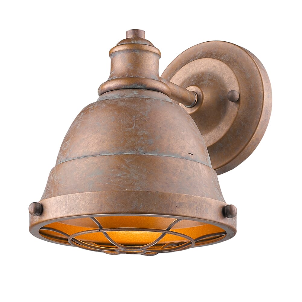 Golden Bartlett 7" Bathroom Vanity Light in Copper Patina