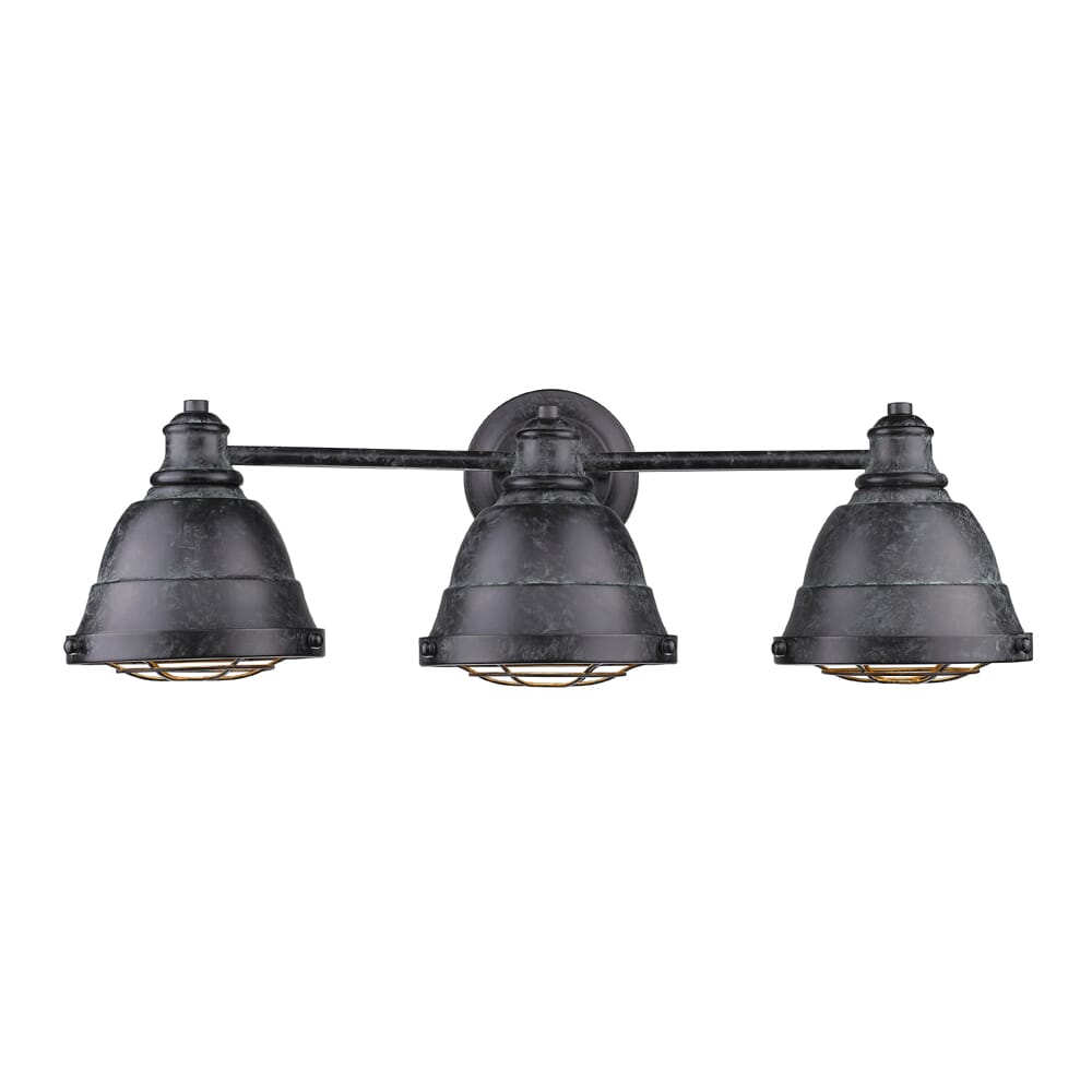 Golden Bartlett 3-Light 24" Bathroom Vanity Light in Black Patina