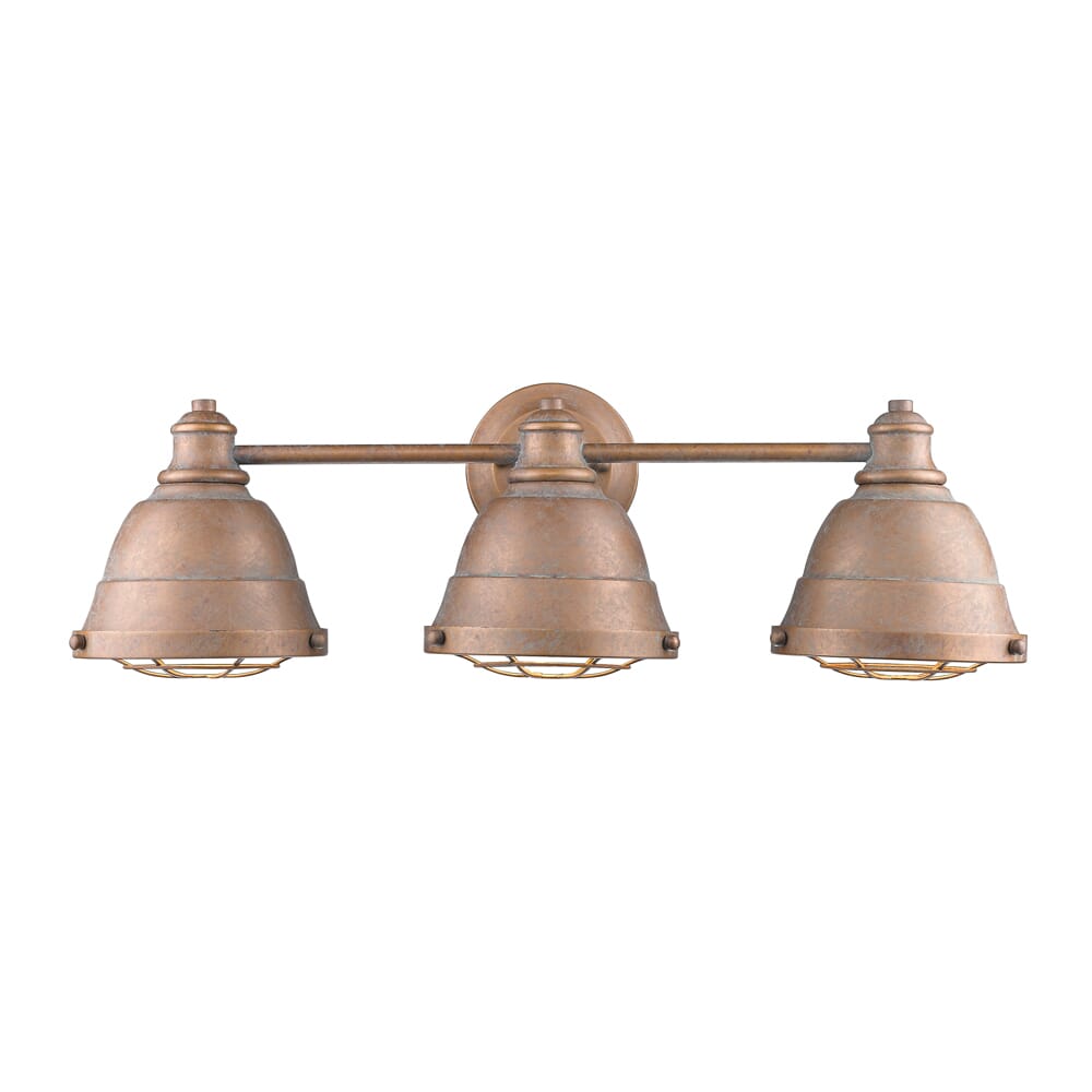 Golden Bartlett 3-Light 24" Bathroom Vanity Light in Copper Patina