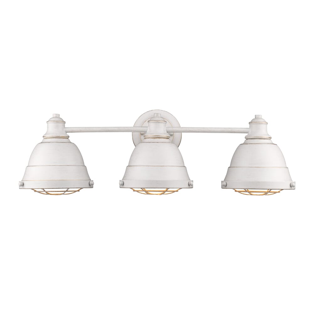 Golden Bartlett 3-Light 24" Bathroom Vanity Light in French White